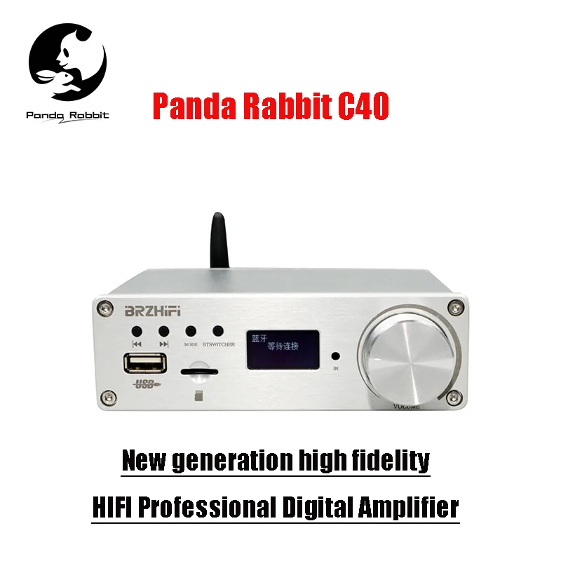 

Panda Rabbit 2025 Latest C40 Remote Control APP Bluetooth 5.0 USB/TF Card Play HIFI Professional Digital Amplifier 130W Audio