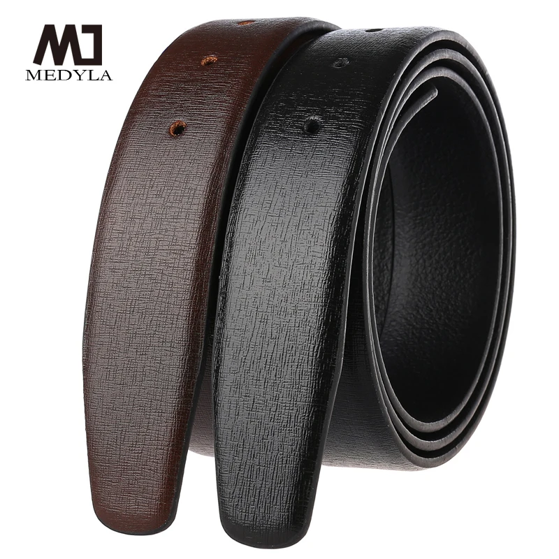 

MEDYLA leather men's business belt without buckle Punch needle belt body men's belt body small cross pattern belt strip