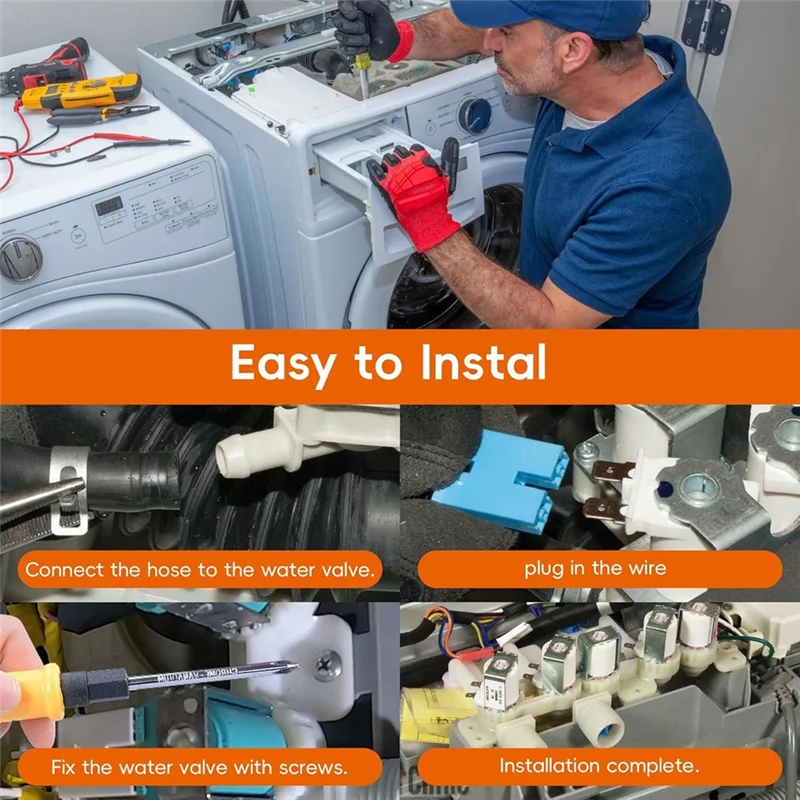 

DC97-15459Q Впускной клапан для стиральной машины для ремонта деталей стиральной машины Замена утечки воды в стиральной машине WA51A5505ACM12K