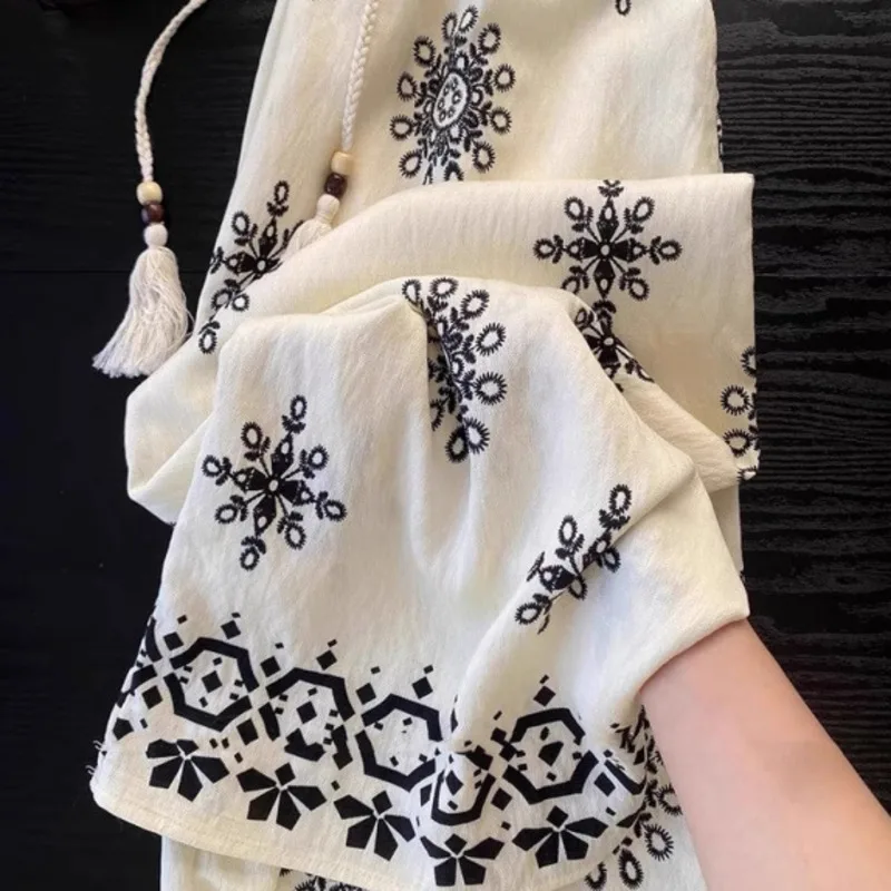 HKSH Autunno Nuove Donne Marea Chic Pantaloni a Gamba Larga Stampato Coulisse Dimagrante Dritto Vintage Vacanza Stile Casual Alla Moda HK9007