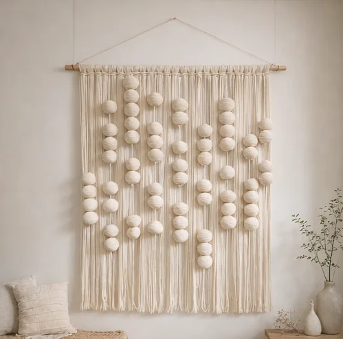 #￥Custom Cotton Bohemian Wall Hanging Personalized Macrame with Tassels for Birthday & Anniversary