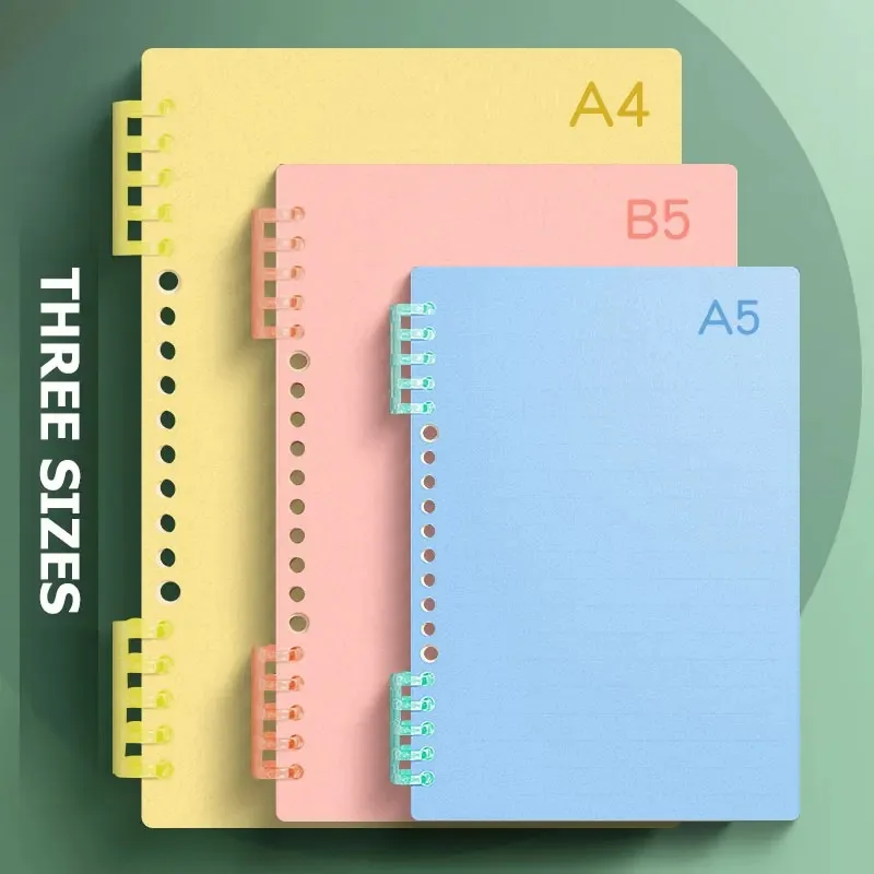 4Pcs Lose-blatt Buch PP Abdeckung Bunte Binder Spirale Ring Transparent Kunststoff Nette Schreibwaren Büro Schule Liefert – Detail 1