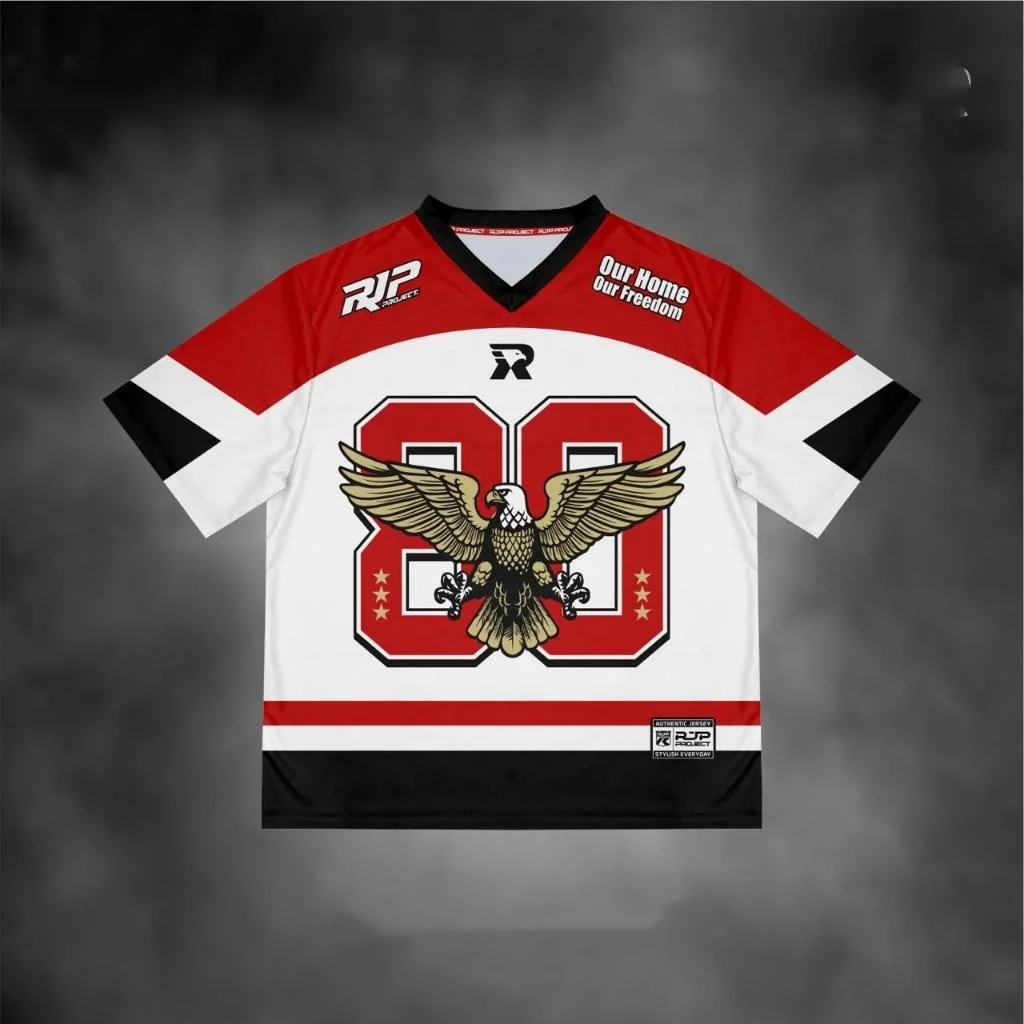 

Retro Jersey America Eagle Rugby Style Men Women V-Neck T-Shirts Breathable Quick-drying Casual Comfy Stylish Plus Size Moto