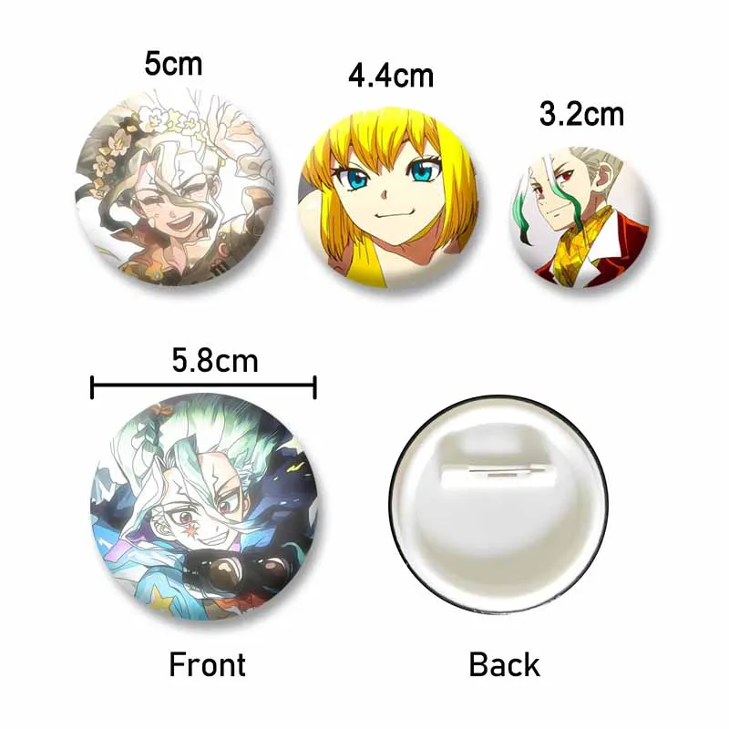 Senku Ishigami Kohaku Button Badges Handmade Anime Gen Icons Enamel Pins Custom Jewelry Accessories Hat Bag Lapel Brooch Gifts