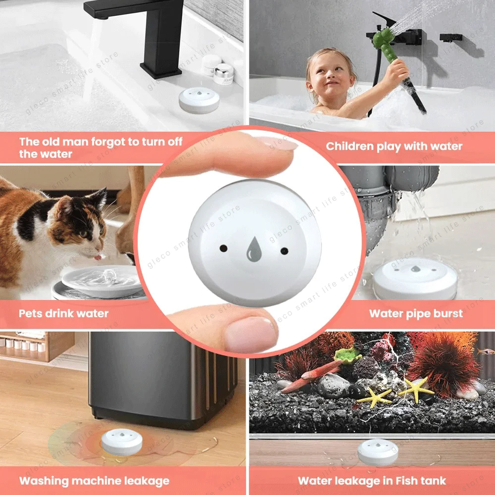 Zigbee water leak sensor detector tuya leakage sensors smart life home automation flood detection for alexa, google home