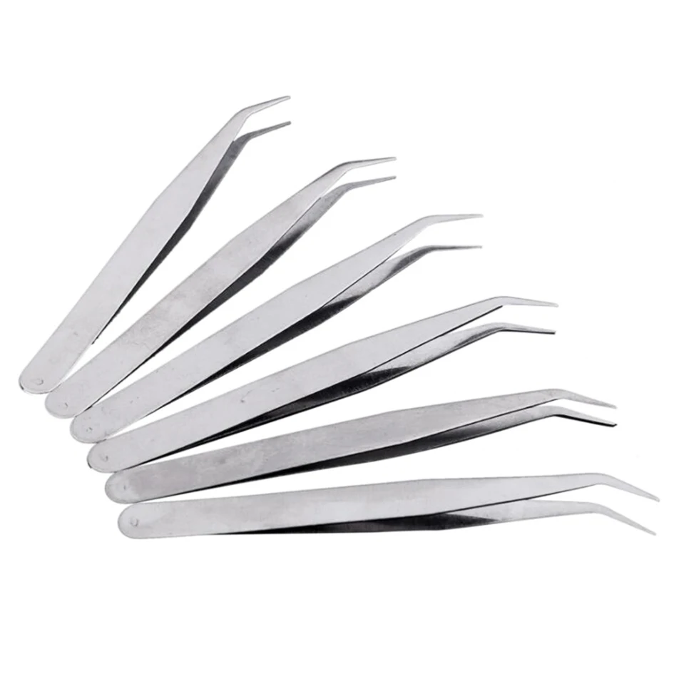 Cheapest 12cm Straight Head / Curved Head Tweezers Nipper for Phone Repairment DIY Repair Tools  2000pcs/lot