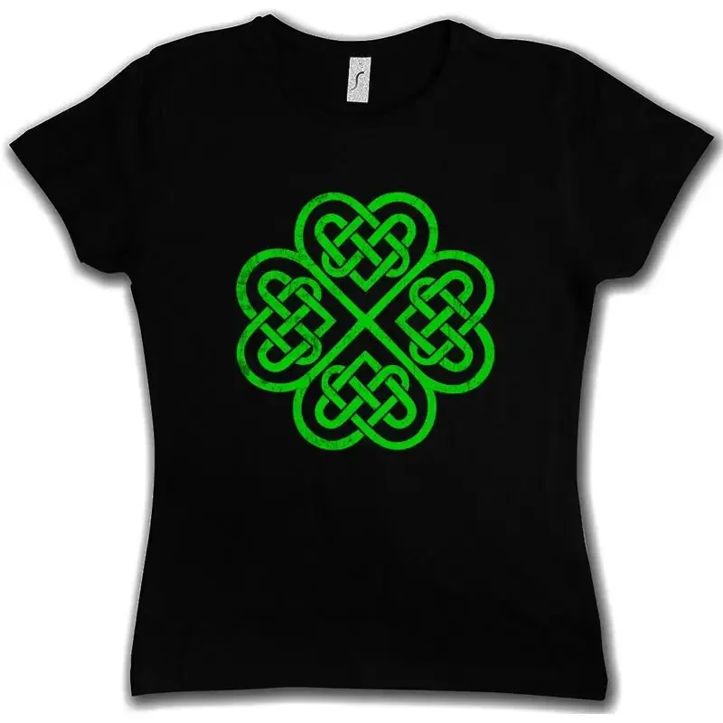 SHAMROCK IRISH KNOT IV T SHIRT Cloverleaf Ireland Celts Runes Rune