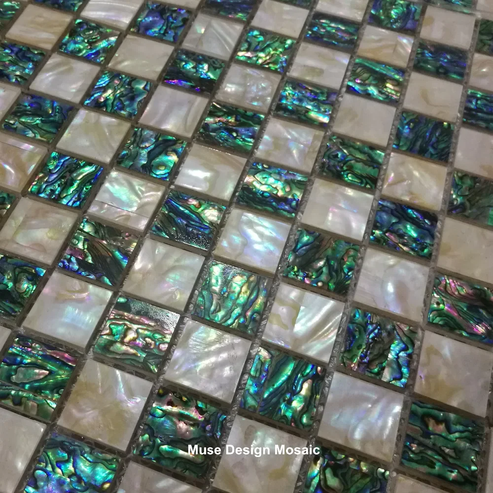 

25mm Glimmer New Zealand Abalone Paua shell mosaic tiles shell mosaic MD-WP022 Home Hotel Villa luxury backsplash decor
