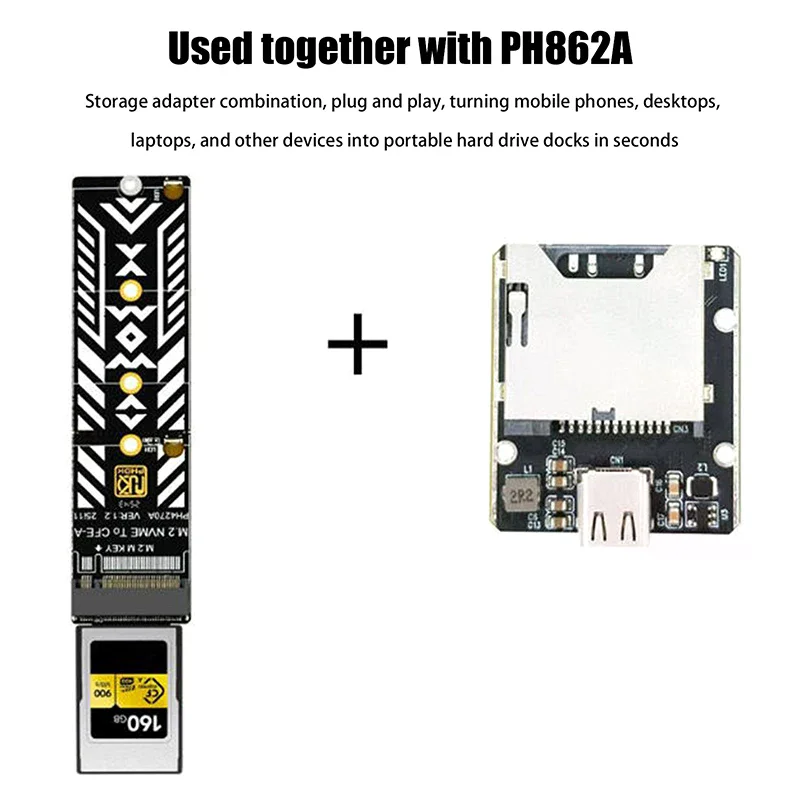 M.2 M Key To CFexpress A Expansion Card Riser M2 To CFE A Memory Card Adapter Converter Supports 2230 2242 2260 2280 M2 NVME SSD