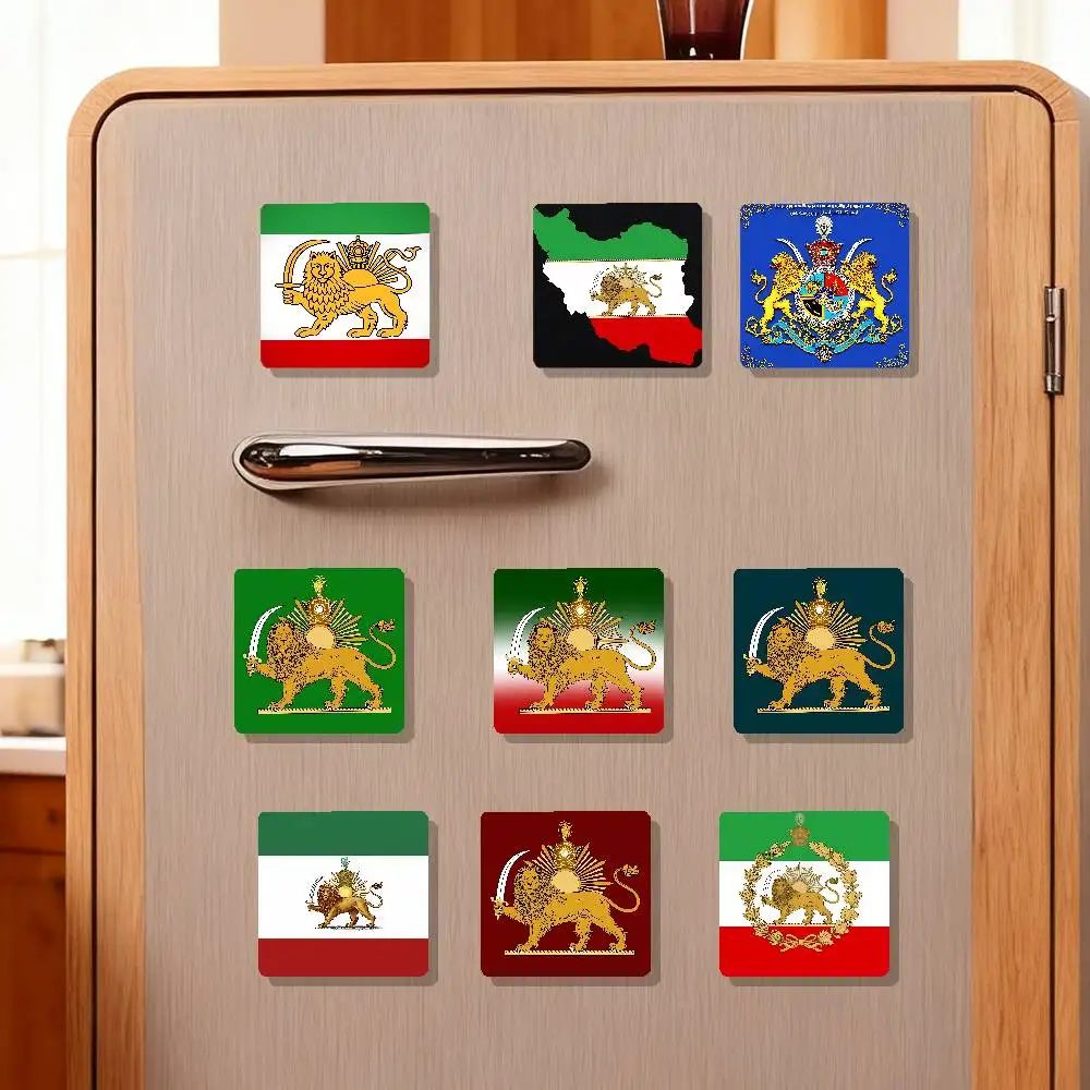 Imperial Coat Of Arms Of Iran National Emblem LionSun Crown Refrigerator Magnets For Dishwasher/ Freezer,Whimsical Kitchen Decor