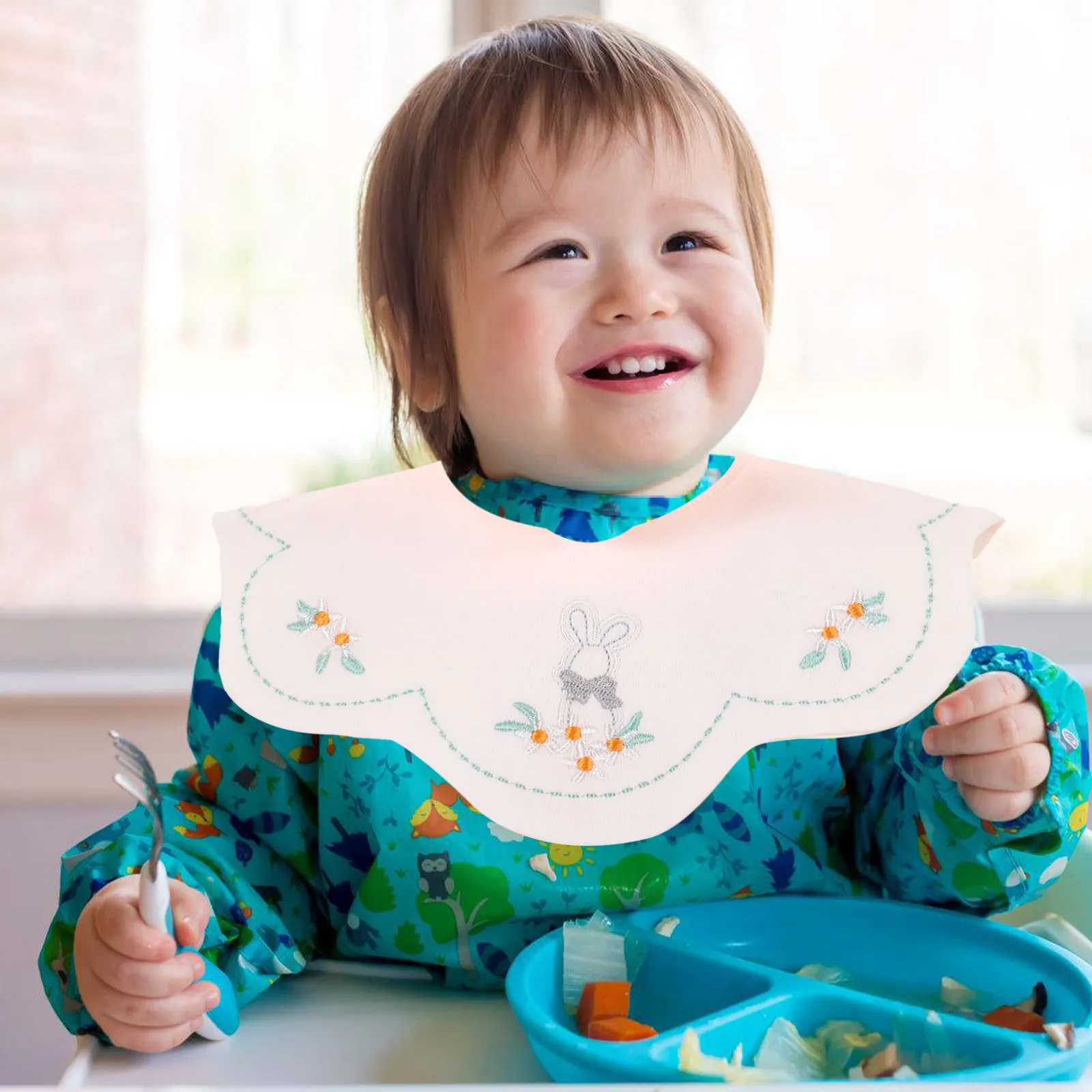 

3Pcs Baby Bibs Cotton Waterproof Soft Adjustable Infant Toddler Drooling Teething Bibs for Boys Girls Feeding Cover