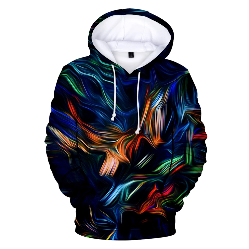 Colorful Tie Dye Hoodies Men Sweatshirt Women Sweat Tops Polluvers Magic Swirl Pattern 3D Casual Crewneck Hoondie Autumn Winter