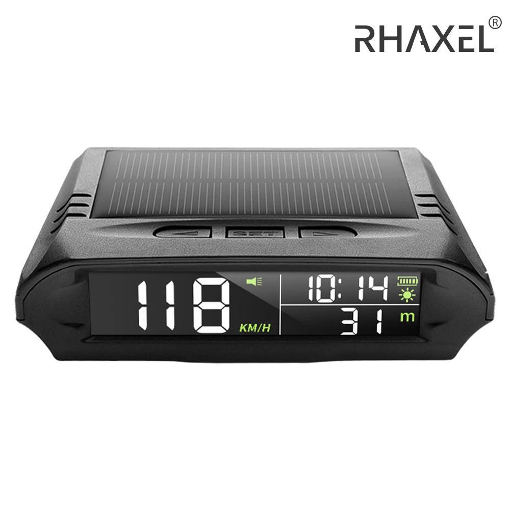 

RHAXEL Multi-Function Display HUD Digital GPS Speedometer with Fatigue Driving Reminder Overspeed Alarm Time Altitude Car