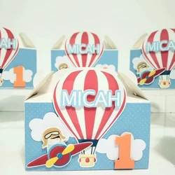 Airplane Air Balloon Birthday Party Favor Box For Kids Cuszomized Paper Box