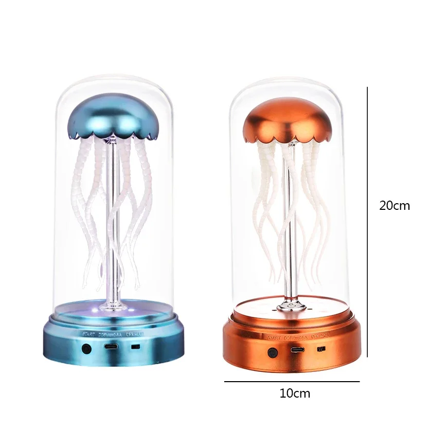 Jellyfish Lamp with Bluetooth for Room Decoration, RGB Mood Light, Type-C Charging, Music Box, Novelty