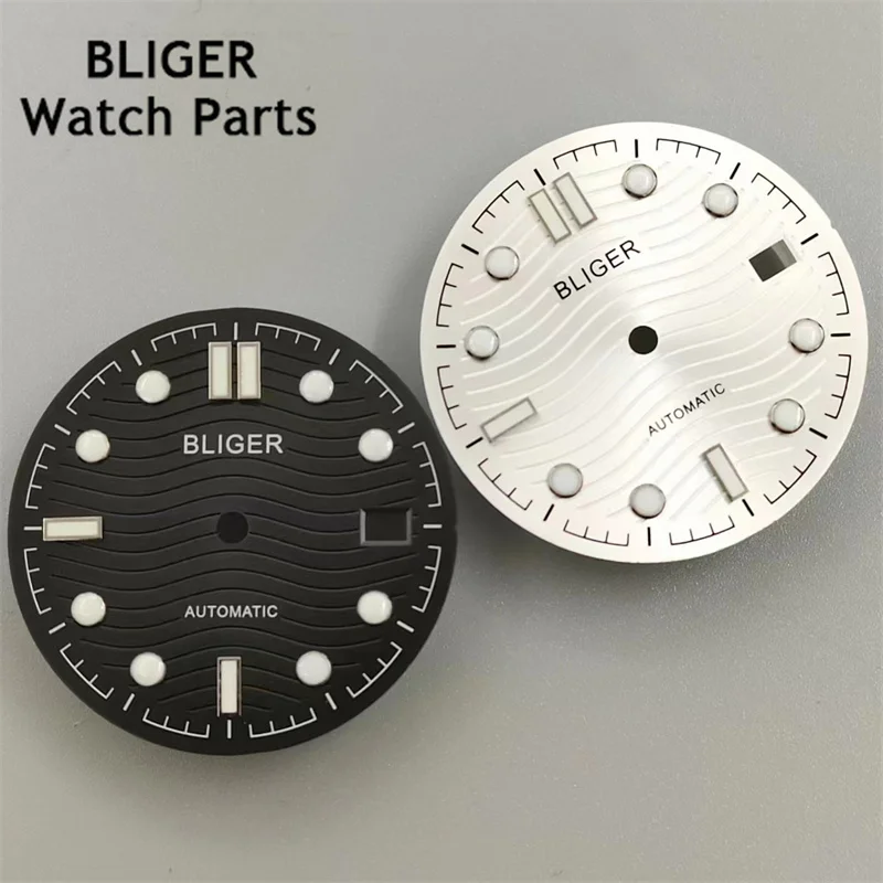 BLIGER 31mm Watch Dial Sterile white /Black /blue /green face Fit NH35 date at 3 o'clock Movement Accessories