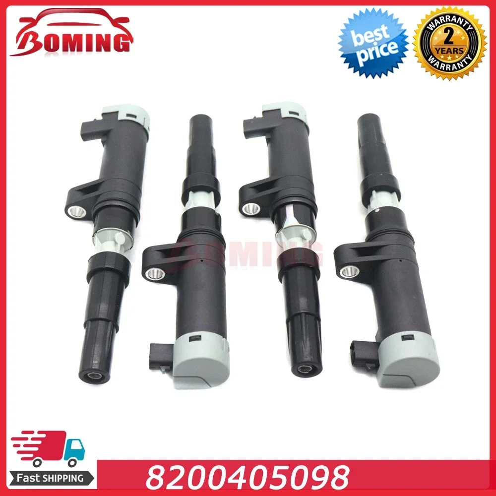 4PCS 243CSD16697 8200405098 New Ignition Coil Kit For Renault Clio Megane Scenic Laguna F4P F4R K4J K4M