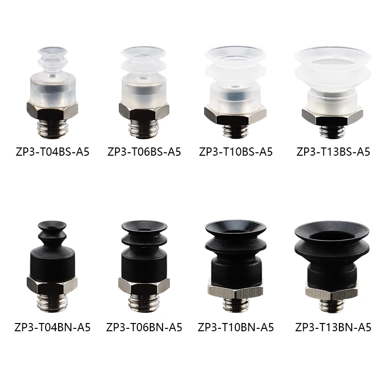 

5pcs/lot Double-layer ZP3 Vacuum Suction Cups with Matching Fixture Head ZP3-T04BS-A5 ZP3-T06BN-A5 ZP3-T08BS-A5 ZP3-T10BN-A5