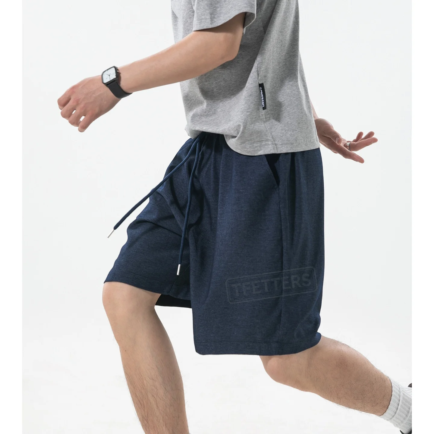TFETTERS 2026 Summer Minimalist Men's Casual Shorts Faux Denim Loose Fit Breathable Sports Style 5-Point Pants for Man Clothes