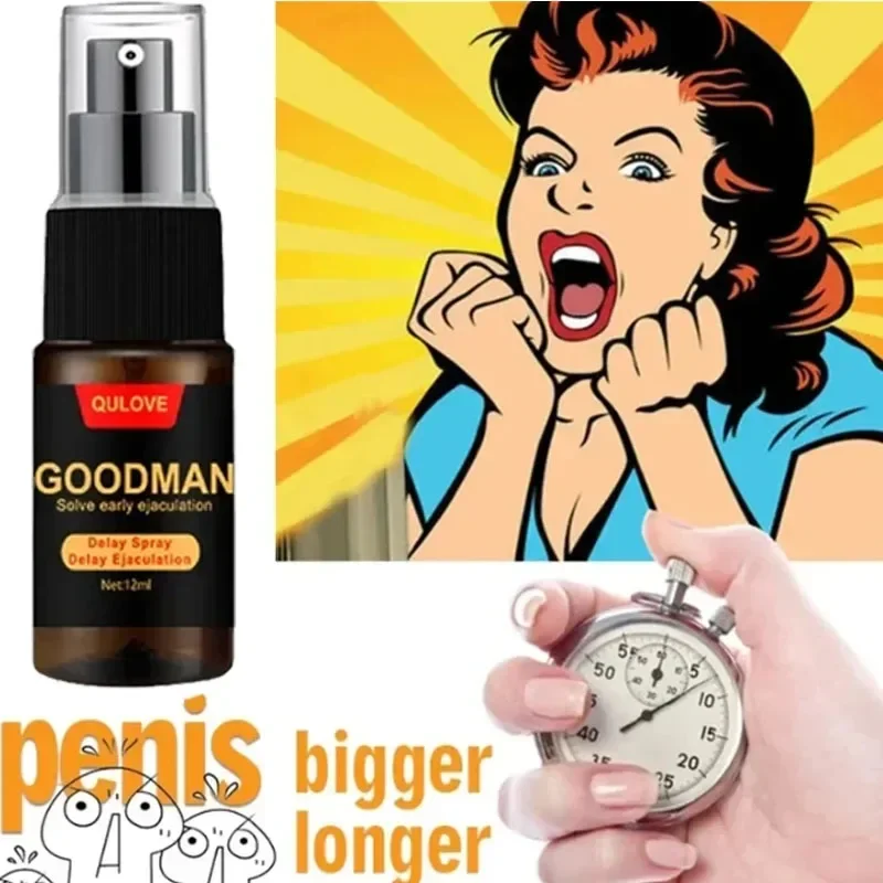 Male Sex Delay Spray Lasting Long 60 Minutes Penis Growth Enlargement Harder Anti Premature Ejaculation External Use for Adults