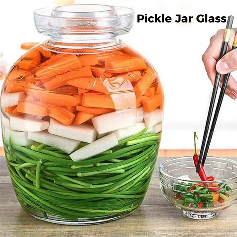 Transparent Japan Korea Glass Kimchi Jar Kitchen Thickened Pickled Cans Household Pickled Jar Pickles Cylinder Sealed Cans