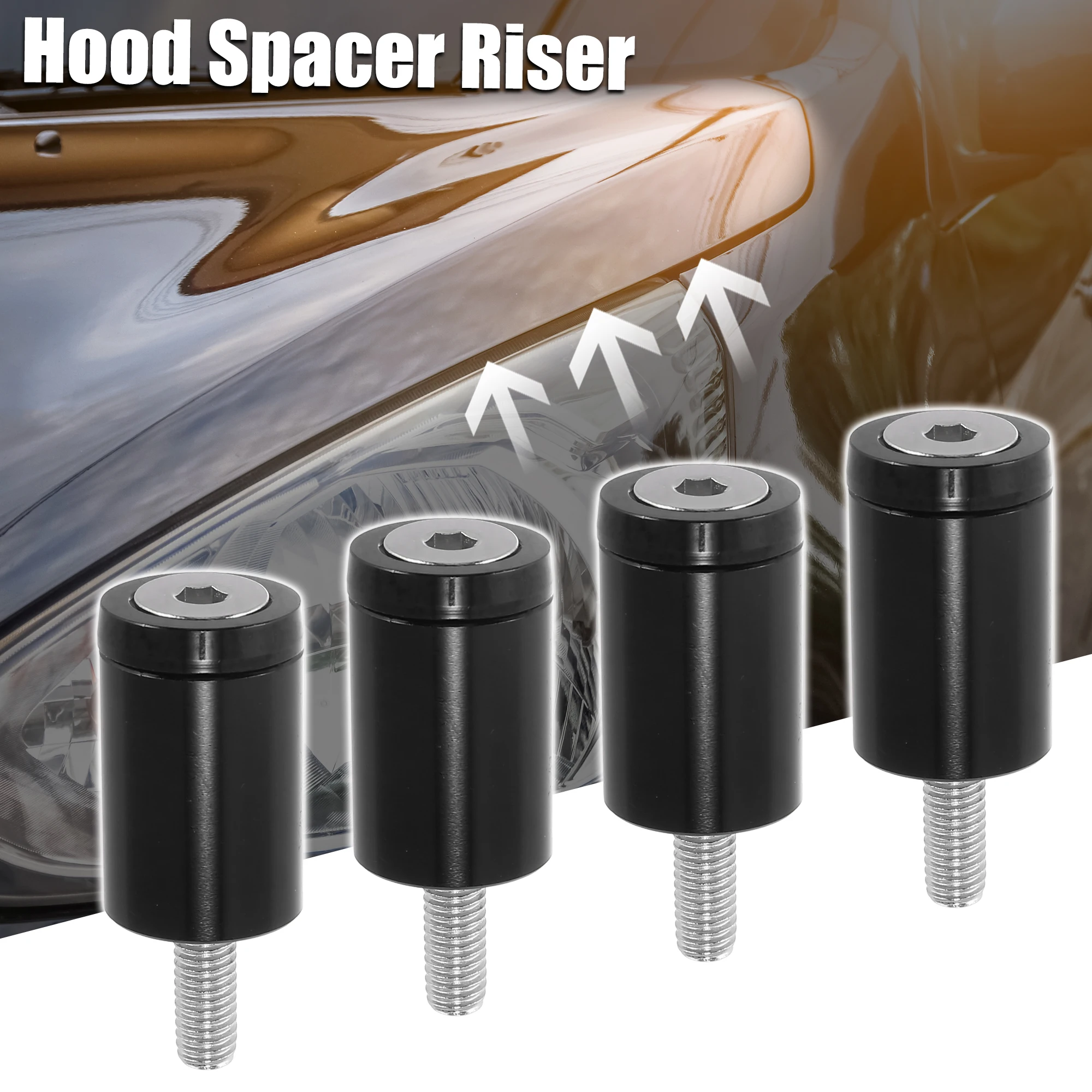 X Autohaux Car Engine Hood Vent Spacer Riser Aluminum Alloy 6mm 8Colors Engine Hood Riser Spacer Replacement Kits