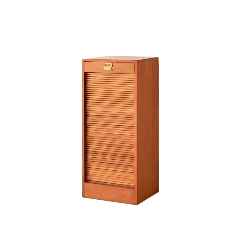 French retro chest, rolling shutter, file cabinet, studio storage storage cabinet, solid wood medium and ancient treasures