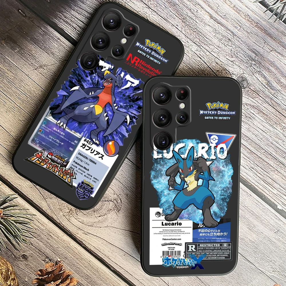 Pokemon Garchomp Snorlax For Samsung Galaxy S24 S23 S22 S21 S20 FE S10 S10E Plus Ultra Pro Lite 5G Black Soft Phone Case