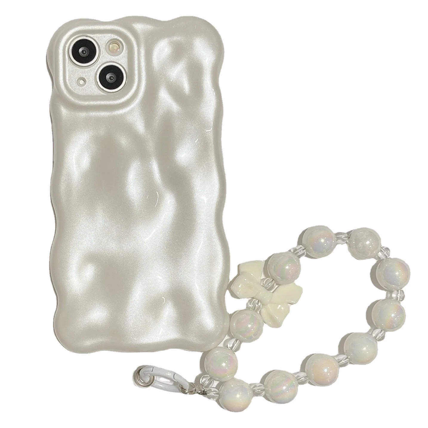 سنو بيرل وايت لطيف أنيق فتاة جراب هاتف آيفون 17 16 15 14 13 12 برو ماكس حافظة لطيف فاخر الكرتون غطاء مقاوم للصدمات #6