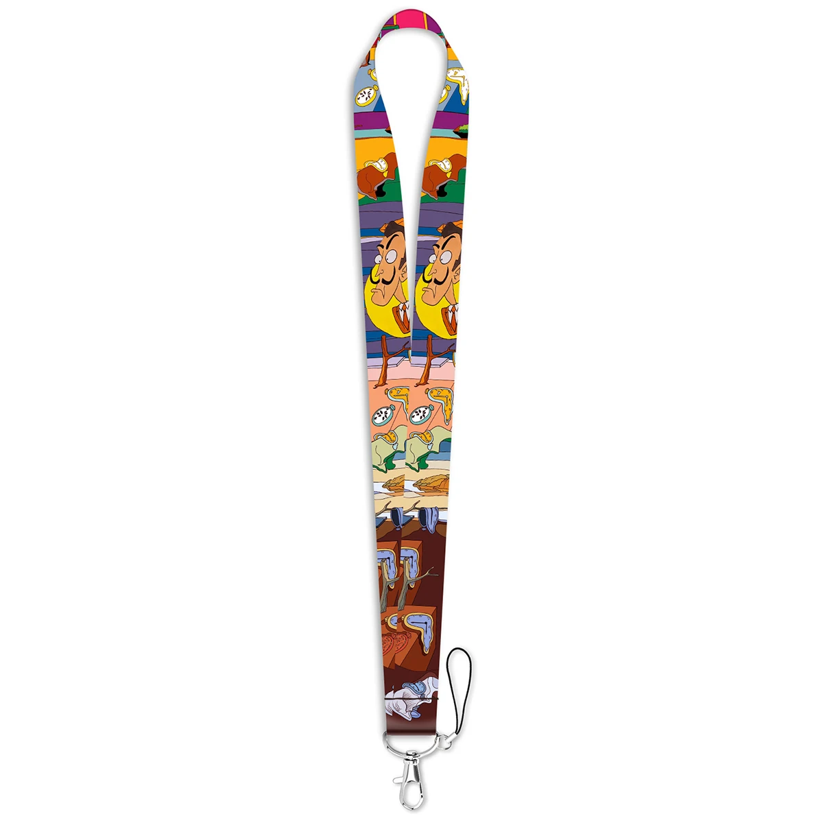 Art Painting Lanyard Keychains Classic Cartoon Ribbon Hang Ropes Keyring Mobile Phone Charm Neck Straps Key Ring