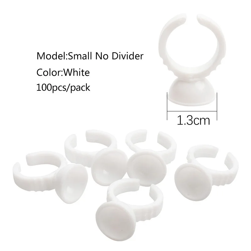 100 szt. Jednorazowe Białe Pojemniki na Klej do Rzęs, Podkładki, Pojemniki na Pigment do Tatuażu, Narzędzia do Przedłużania Rzęs, Akcesoria do Rzęs