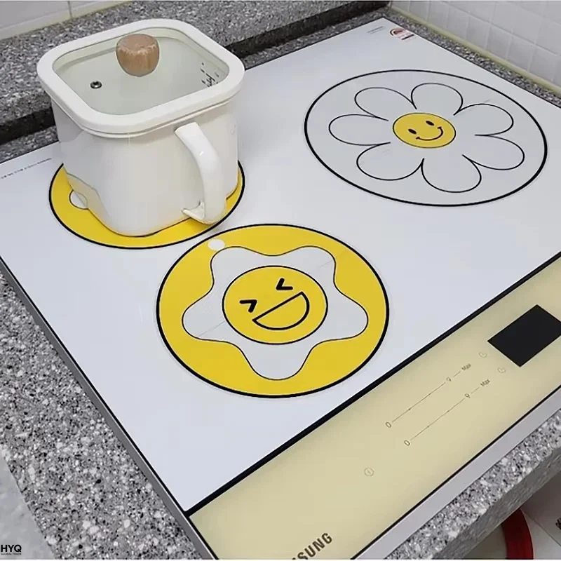 Induction Protection Mat 3-piece Set Induction Silicone Pad Rug Cover