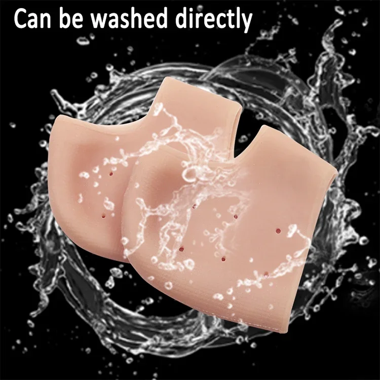 Protezione del tallone in silicone Manicotto protettivo Cuscinetti per speroni calcaneari per alleviare il dolore al tallone della fascite plantare Ridurre la pressione sul tallone 1 paio