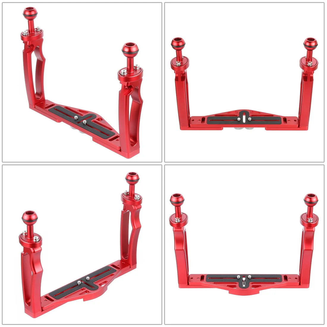Einstellbare Dual Griff Tablett Stabilisator Halterung für GoPro Canon Sony Fuji SLR Kamera Unterwasser Tauchen Gehäuse Halter Licht Stehen – Detail 12