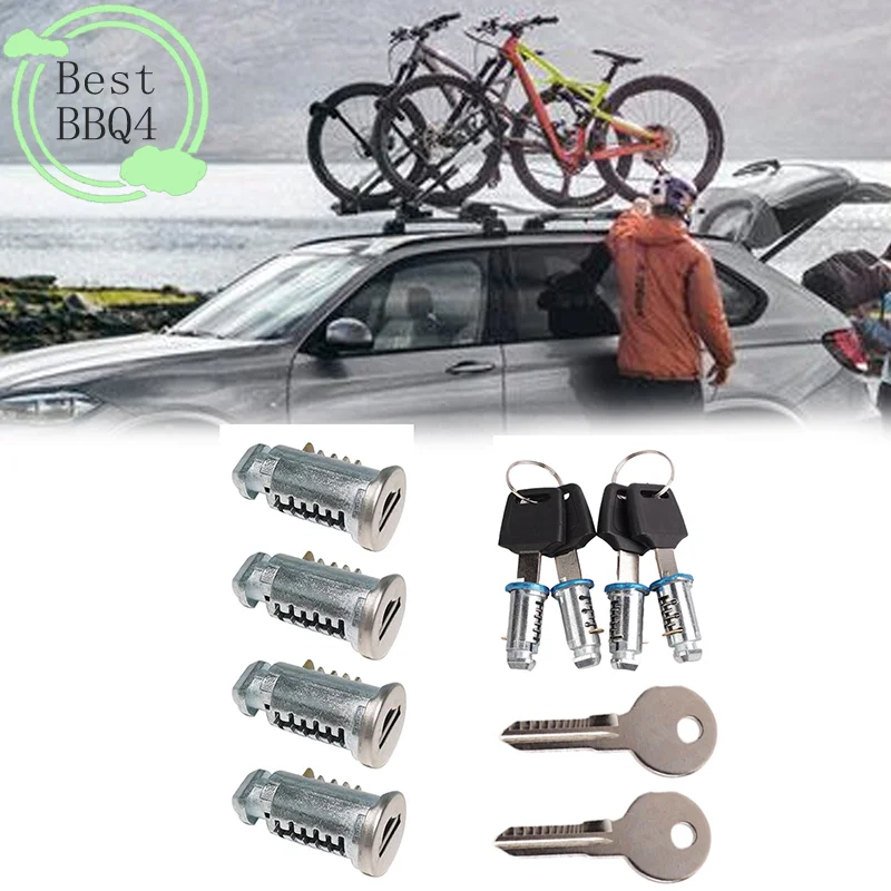 (BBQ4)Roof Rack Locks And Keys Lock Core Parts Lock Cylinder Kits For Car Rack System Roof Luggage Rack Accessories