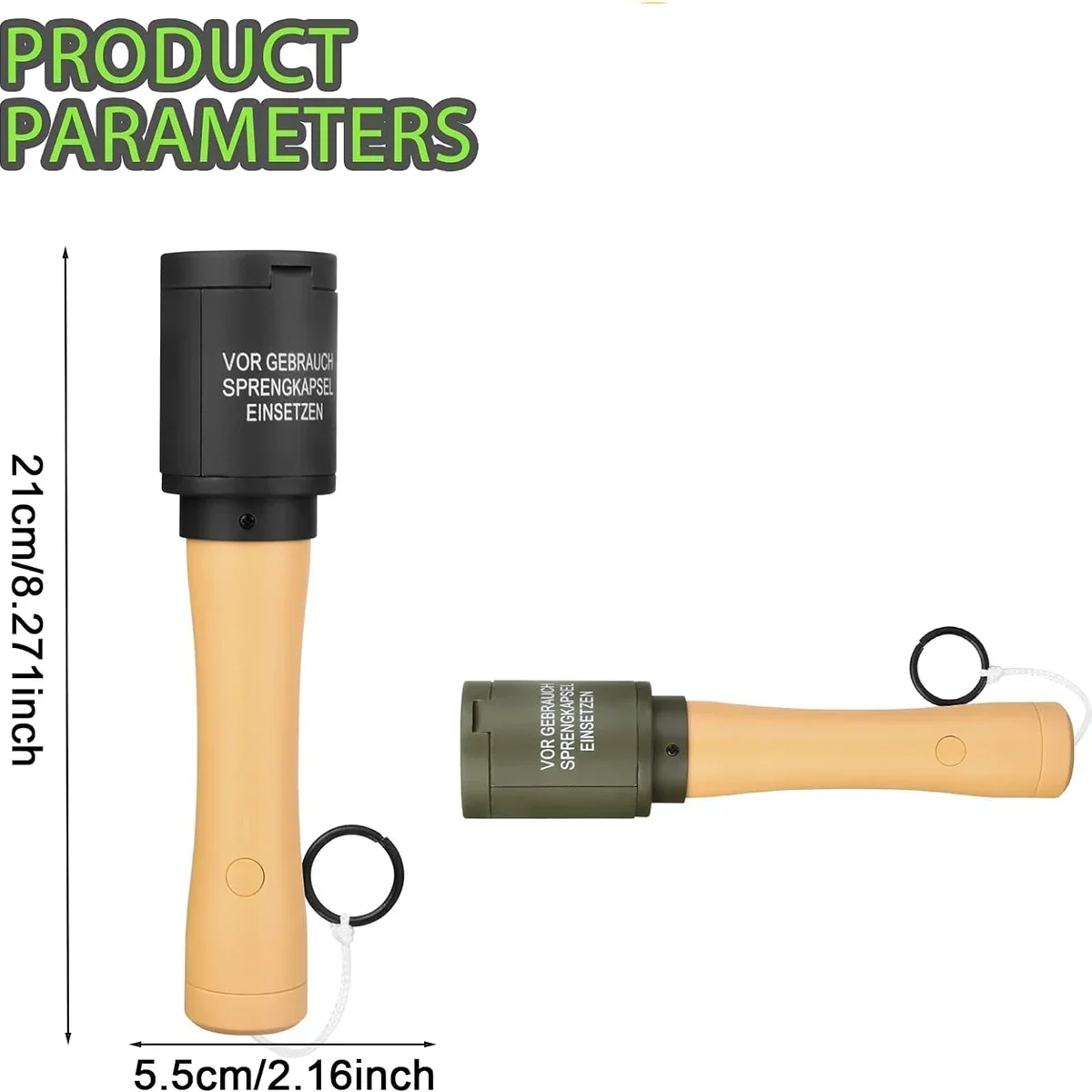2 peças brinquedos modelo de granada m24 cs, modelo de granada de fumaça tática, modelo de granada ao ar livre.