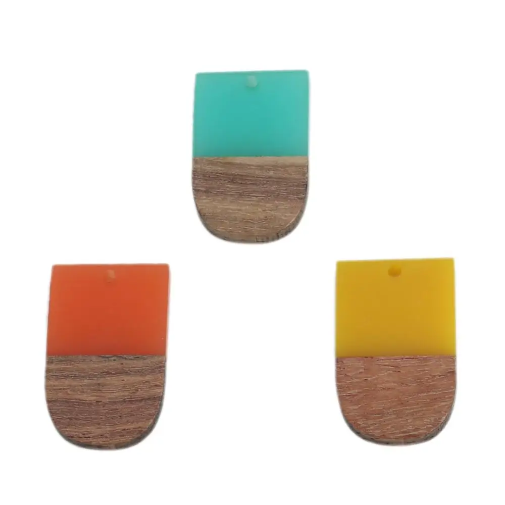 DoreenBeads Fashion Wooden Series Pendant Wood Effect Resin Pendants Ice Lolly Blue Jewelry DIY Findings 3.2cm x 2cm, 2 PCs