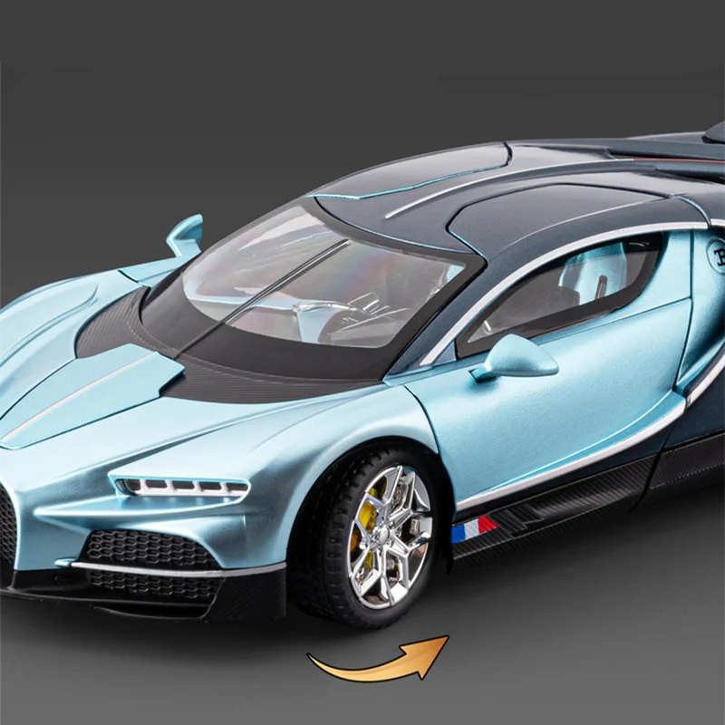 1:24 Tourbillon Chiron Legierung Sportwagen Modell Druckguss Metall Super Racing Fahrzeuge Auto Modell Sound und Licht Simulation Kinder Geschenk