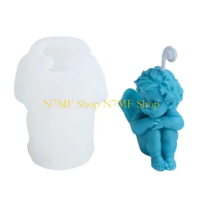 

N7MF 3D форма для ангела из смолы, форма для свечей для ароматерапии, форма для украшения стола для домашнего декора