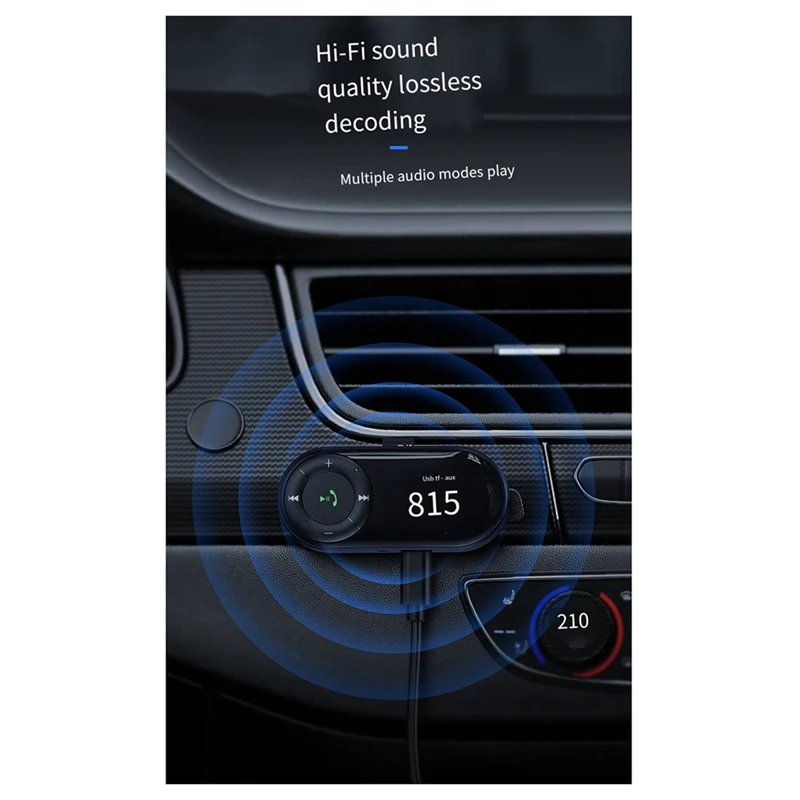 Bluetooth 5.3カーアダプター,FMレシーバー,オーディオレシーバー,ハンズフリー,耐久性
