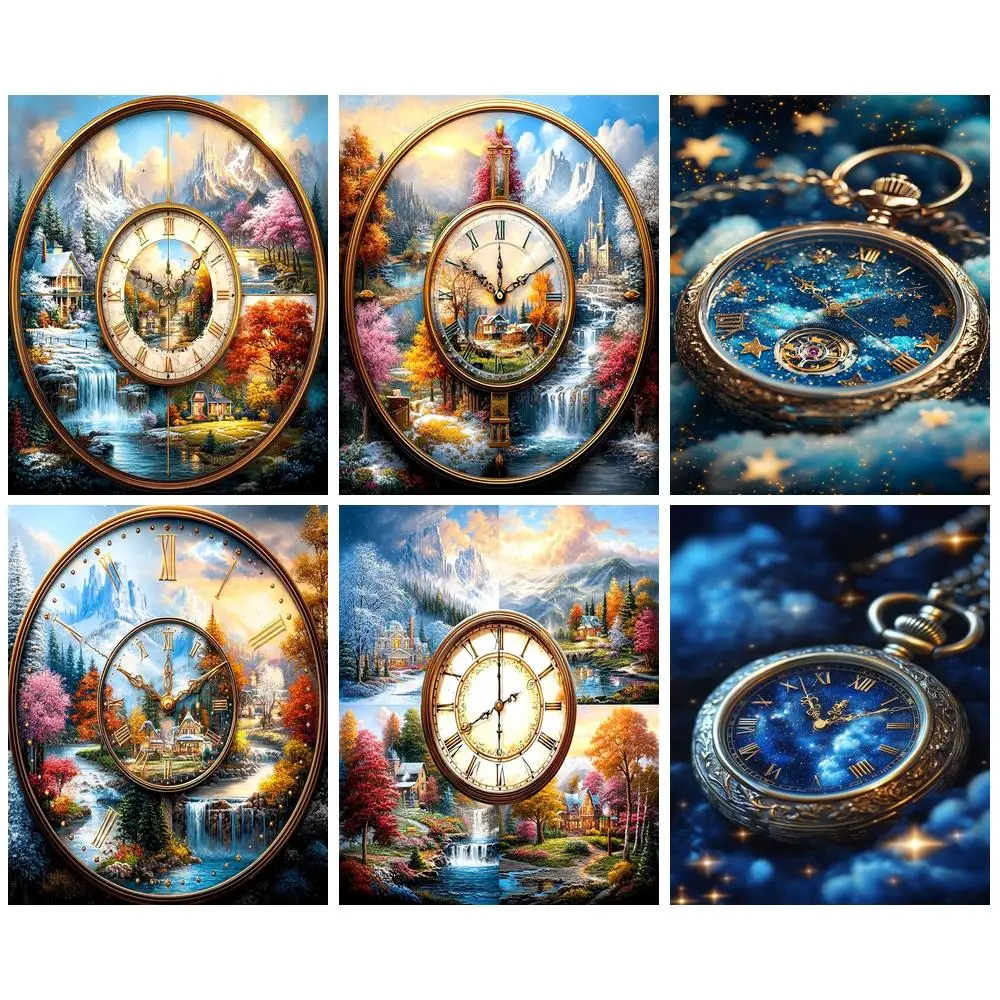 

PhotoCustom 5D DIY Diamond Painting Landscape Full Drill Square Embroidery Mountain Mosaic Four Seasons Handmade Gift