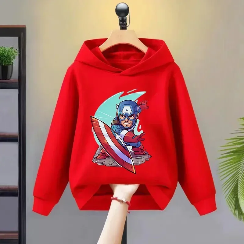 2024 Avengers Marvel Children Hoodie Spring Autumn Kids Boy Girl Clothing Cartoon Spider-Man Printed Casual Pullover Sweatshirt