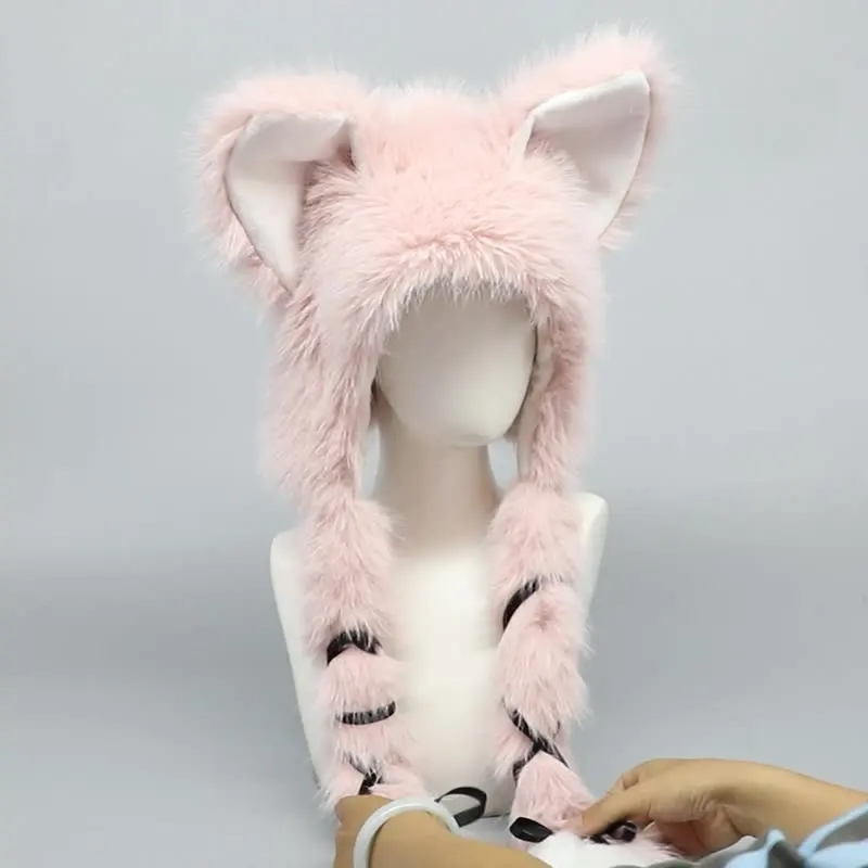 

зимняя шапка для женщин шапочки y2k кошка Y2k шапка меховая зимняя шапка зимняя шапка для женщин уникальные шапки ушные женские серьги шапка