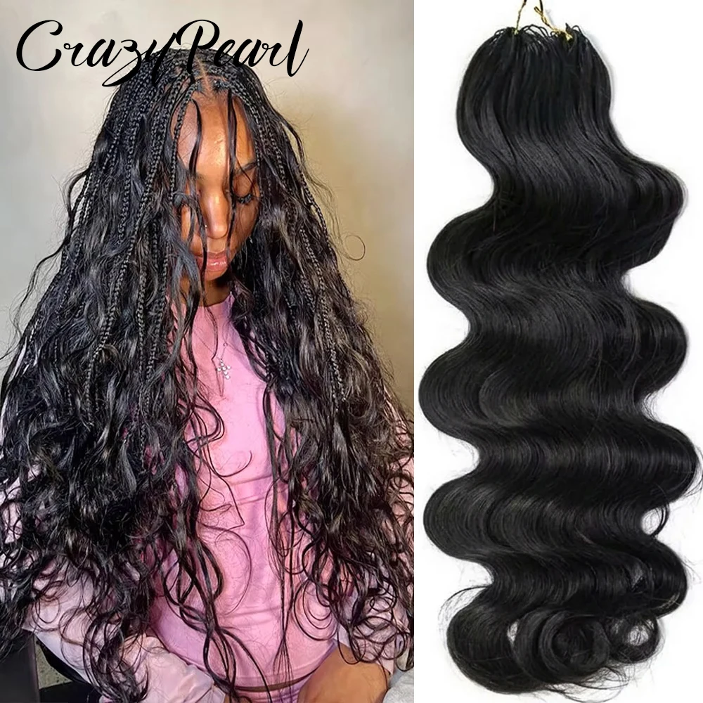 Body Wave Crochet Human Hair Pre-Separated Knotless Feather Crochet Hair for Black Women Reusable Invisible String 100g/Pc