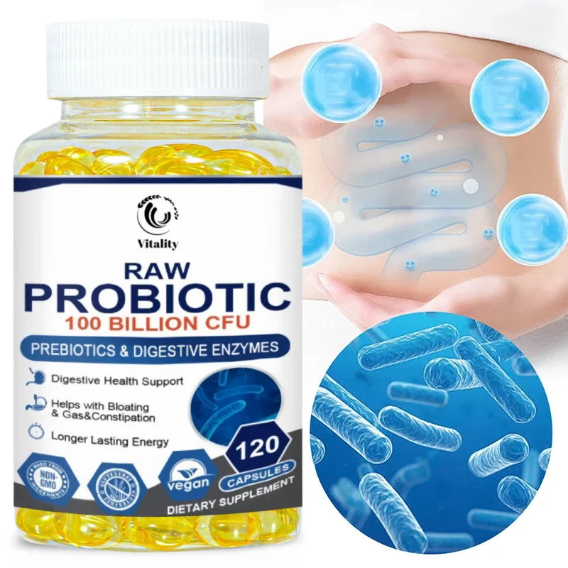 Organic Enzymes Probiotic Capsule 100 Billion CFU Probiotics Nutrient Digestion&Gut Health for Adults Women&Men