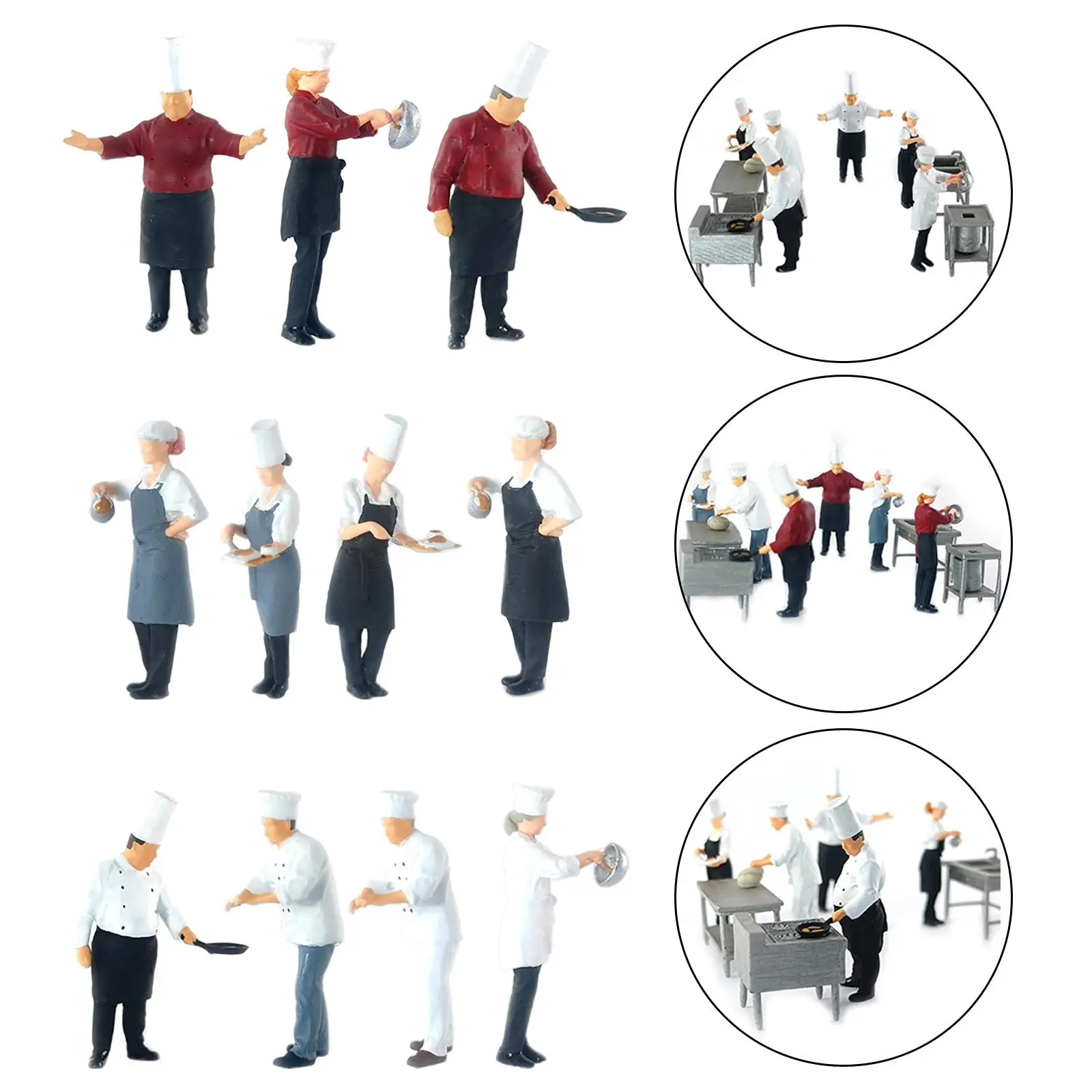 Modelbouwscène Schaal 1:64 Geschilderde figuren Chef-beeldjes Persoon voor modeltreinen