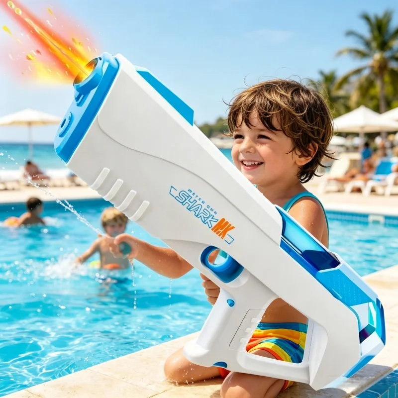 Kinder LED Elektrische Wasserpistole Spielzeug Automatische Wasseraufnahme Kontinuierliches Schießen Wasserblaster Sommer Outdoor Strand Spielzeug für Kinder