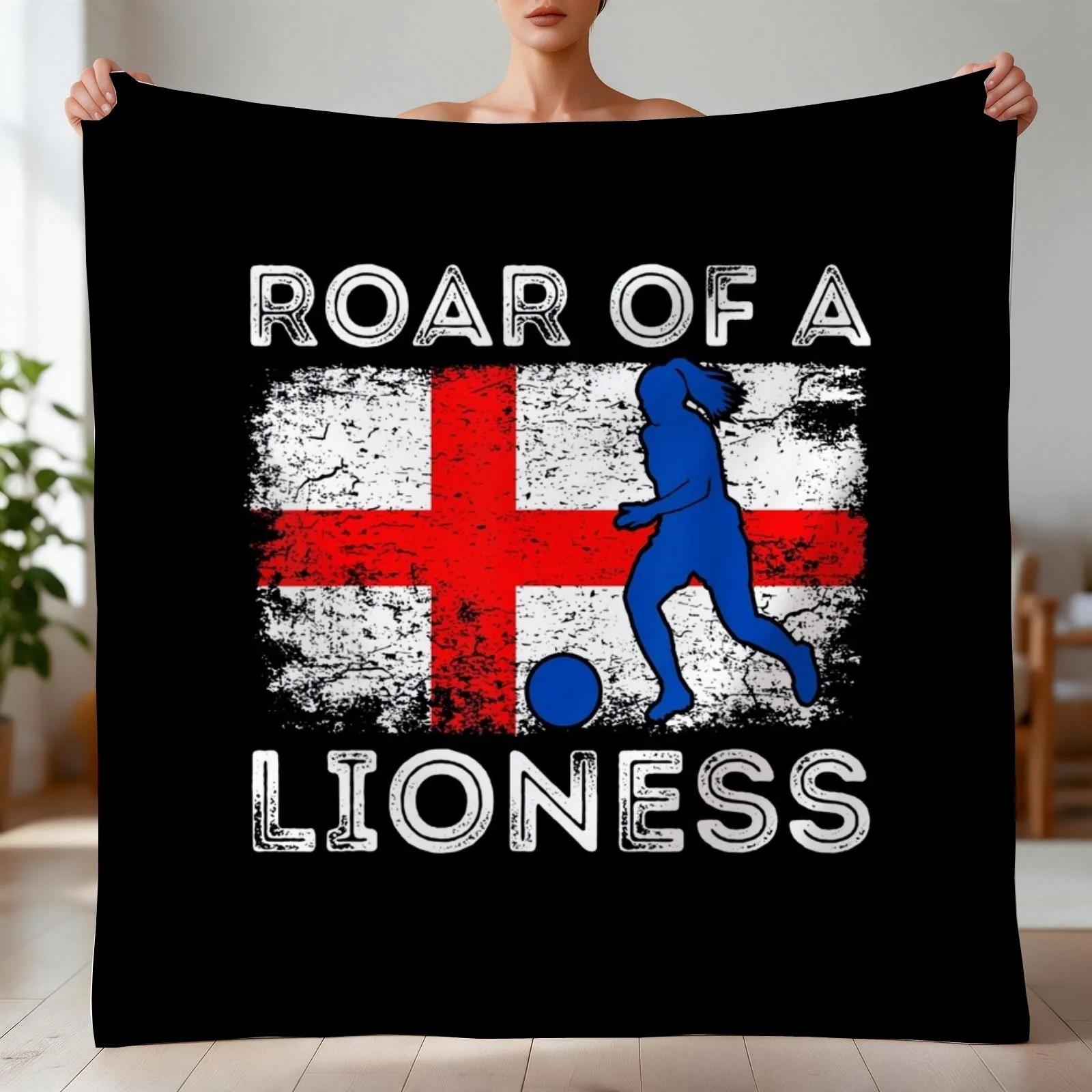 England Women Football Soccer Lioness Throw Blanket For Sofa Thin for babies decorative Blankets