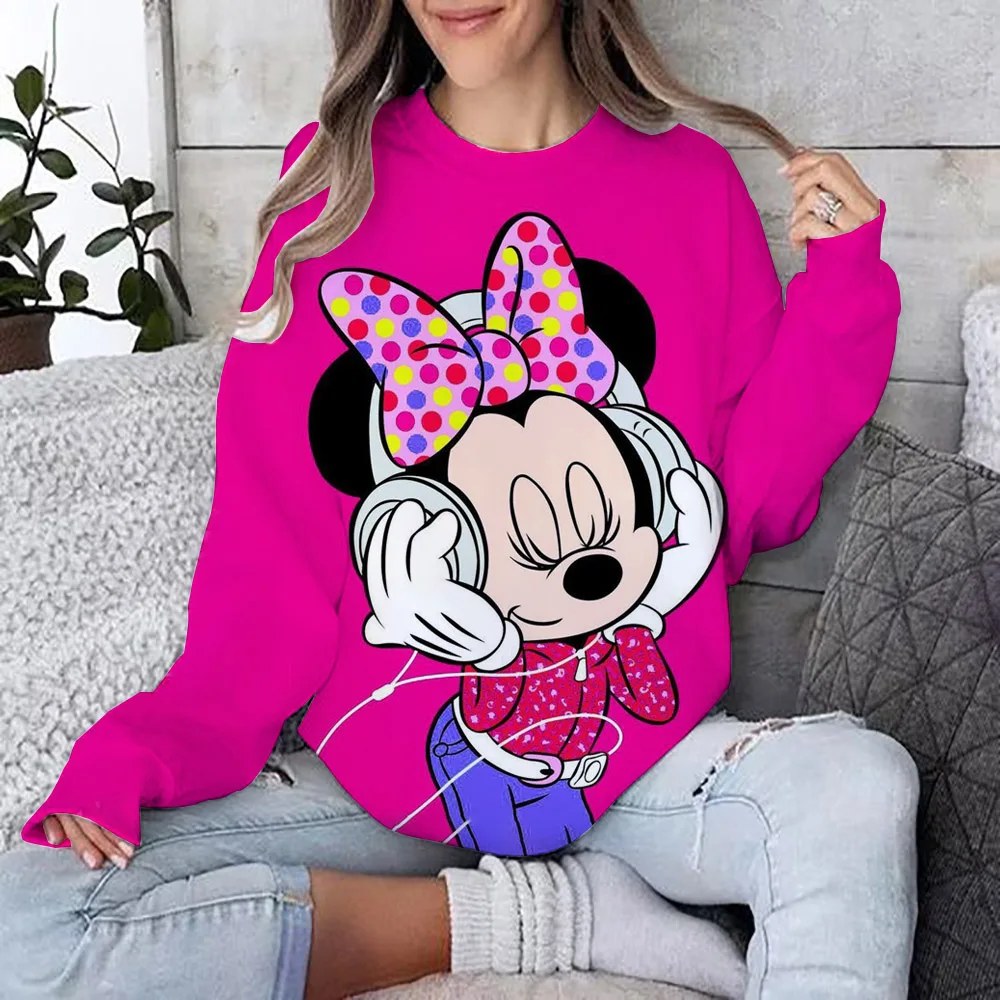 Mickey myš mikina pro ženy podzim nadrozměrné mikina kawaii nadrozměrné mikina pro módní sudaderas y2k oblečení 's