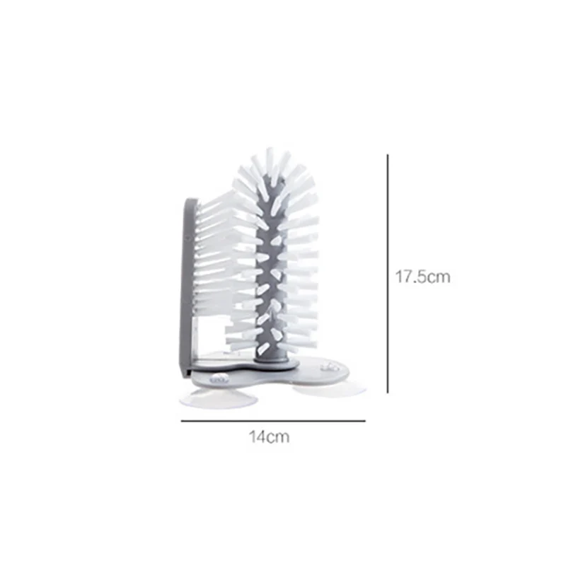 2 In 1 Suction Cup Cleaning Brush Lazy Glass Bottle Cup Cleaner Kitchen Sink Gadget For Wine Drink Cup Washing Accessory ﻿